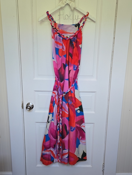 FARM Rio Dresses & Skirts - FARM Rio Color Festival Cover-Up Midi Dress Size S Braided Belt Resort Vacation
